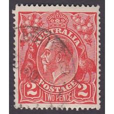Australian    King George V    2d Red  Single Crown WMK Plate Variety 12R57
